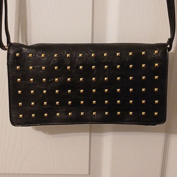 Tignanello Black and Gold Crossbody Bag with Sleek Design Leather - Picture 2 of 9